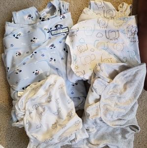 Baby boy swaddles
